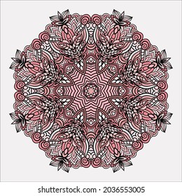 Vector de Mandala para arte, libro de colorear, zendoodle. Zentangle redonda para colorear páginas de libros, diseño de mandala. Colorando mandala. patrón de encaje de ornamento redondo 