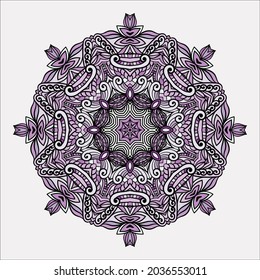 Mandala vector for art, coloring book, zendoodle. Round zentangle for coloring book pages, mandala design. Coloring mandala. round ornament lace pattern 