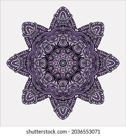 Mandala vector for art, coloring book, zendoodle. Round zentangle for coloring book pages, mandala design. Coloring mandala. round ornament lace pattern 