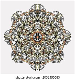 Mandala Vektor für Kunst, Farbbuch, zendoodle. Rundzentangle für die Färbung von Buchseiten, mandala design. Färben von Mandala. Rundschmuckmuster 