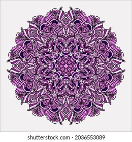 Mandala vector for art, coloring book, zendoodle. Round zentangle for coloring book pages, mandala design. Coloring mandala. round ornament lace pattern 