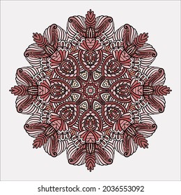 Mandala vector for art, coloring book, zendoodle. Round zentangle for coloring book pages, mandala design. Coloring mandala. round ornament lace pattern 
