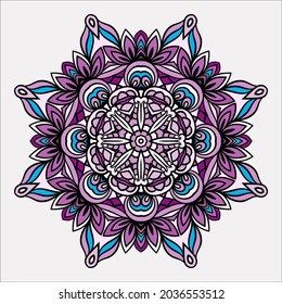 Mandala Vektor für Kunst, Farbbuch, zendoodle. Rundzentangle für die Färbung von Buchseiten, mandala design. Färben von Mandala. Rundschmuckmuster 