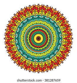 Mandala vector for art, coloring book, zendoodle. Round zentangle for coloring book pages, mandala design. Coloring mandala. round ornament lace pattern 
