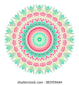 Mandala vector for art, coloring book, zendoodle. Round zentangle for coloring book pages, mandala design. Coloring mandala. round ornament lace pattern 