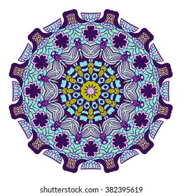 Mandala vector for art, coloring book, zendoodle. Round zentangle for coloring book pages, mandala design. Coloring mandala. round ornament lace pattern 