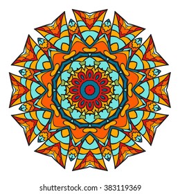 Mandala vector for art, coloring book, zendoodle. Round zentangle for coloring book pages, mandala design. Coloring mandala. round ornament lace pattern 