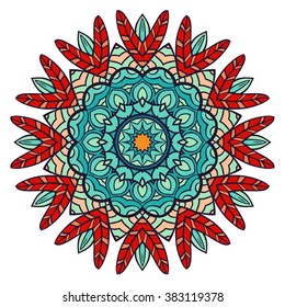 Mandala vector for art, coloring book, zendoodle. Round zentangle for coloring book pages, mandala design. Coloring mandala. round ornament lace pattern 