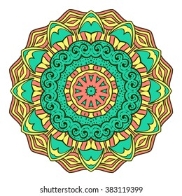 Mandala vector for art, coloring book, zendoodle. Round zentangle for coloring book pages, mandala design. Coloring mandala. round ornament lace pattern 