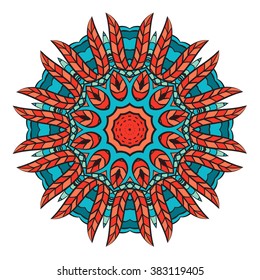 Mandala vector for art, coloring book, zendoodle. Round zentangle for coloring book pages, mandala design. Coloring mandala. round ornament lace pattern 