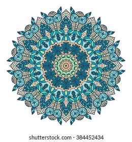 Mandala vector for art, coloring book, zendoodle. Round zentangle for coloring book pages, mandala design. Coloring mandala. round ornament lace pattern 
