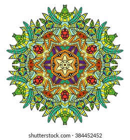 Mandala vector for art, coloring book, zendoodle. Round zentangle for coloring book pages, mandala design. Coloring mandala. round ornament lace pattern 