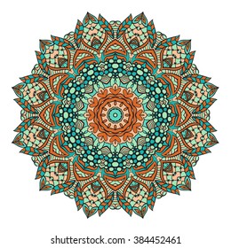 Mandala vector for art, coloring book, zendoodle. Round zentangle for coloring book pages, mandala design. Coloring mandala. round ornament lace pattern 
