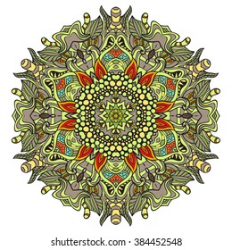 Mandala vector for art, coloring book, zendoodle. Round zentangle for coloring book pages, mandala design. Coloring mandala. round ornament lace pattern 