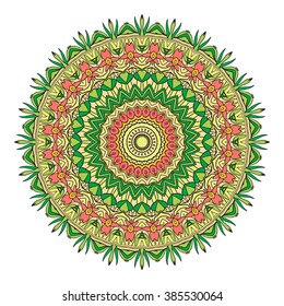 Mandala vector for art, coloring book, zendoodle. Round zentangle for coloring book pages, mandala design. Coloring mandala. round ornament lace pattern 