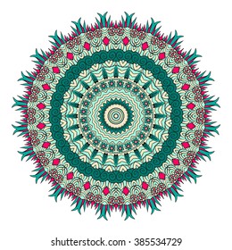 Mandala vector for art, coloring book, zendoodle. Round zentangle for coloring book pages, mandala design. Coloring mandala. round ornament lace pattern 