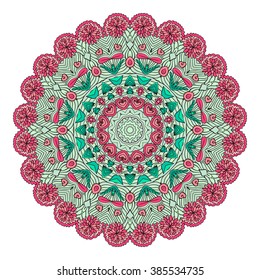 Mandala vector for art, coloring book, zendoodle. Round zentangle for coloring book pages, mandala design. Coloring mandala. round ornament lace pattern 