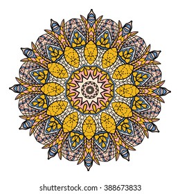 Mandala vector for art, coloring book, zendoodle. Round zentangle for coloring book pages, mandala design. Coloring mandala. round ornament lace pattern 