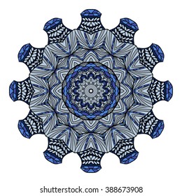 Mandala vector for art, coloring book, zendoodle. Round zentangle for coloring book pages, mandala design. Coloring mandala. round ornament lace pattern 