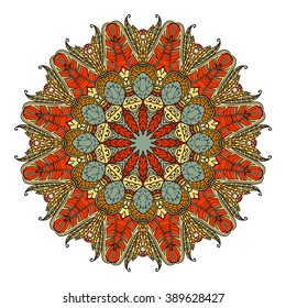 Mandala vector for art, coloring book, zendoodle. Round zentangle for coloring book pages, mandala design. Coloring mandala. round ornament lace pattern 