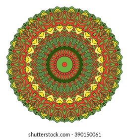 Mandala vector for art, coloring book, zendoodle. Hand drawn round zentangle for coloring book pages, mandala design. Coloring mandala: invitation, t-shirt print, wedding card, scrapbooking and tattoo