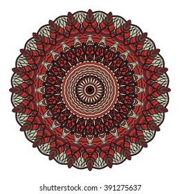 Mandala vector for art, coloring book, zendoodle. Hand drawn round zentangle for coloring book pages, mandala design. Coloring mandala: invitation, t-shirt print, wedding card, scrapbooking and tattoo