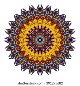 Mandala vector for art, coloring book, zendoodle. Hand drawn round zentangle for coloring book pages, mandala design. Coloring mandala: invitation, t-shirt print, wedding card, scrapbooking and tattoo