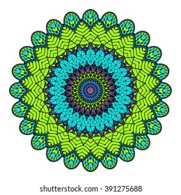 Mandala vector for art, coloring book, zendoodle. Hand drawn round zentangle for coloring book pages, mandala design. Coloring mandala: invitation, t-shirt print, wedding card, scrapbooking and tattoo