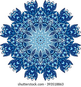 Mandala vector for art, coloring book, zendoodle. Hand drawn round zentangle for coloring book pages, mandala design. Coloring mandala: invitation, t-shirt print, wedding card, scrapbooking and tattoo