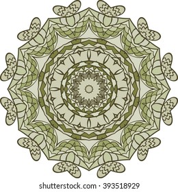 Mandala vector for art, coloring book, zendoodle. Hand drawn round zentangle for coloring book pages, mandala design. Coloring mandala: invitation, t-shirt print, wedding card, scrapbooking and tattoo