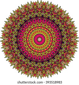 Mandala vector for art, coloring book, zendoodle. Hand drawn round zentangle for coloring book pages, mandala design. Coloring mandala: invitation, t-shirt print, wedding card, scrapbooking and tattoo