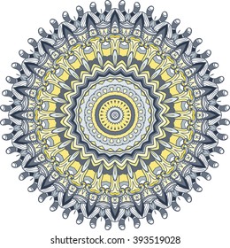 Mandala vector for art, coloring book, zendoodle. Hand drawn round zentangle for coloring book pages, mandala design. Coloring mandala: invitation, t-shirt print, wedding card, scrapbooking and tattoo