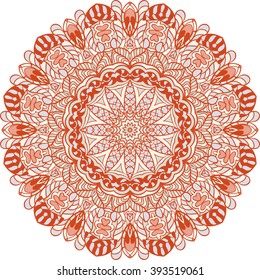 Mandala vector for art, coloring book, zendoodle. Hand drawn round zentangle for coloring book pages, mandala design. Coloring mandala: invitation, t-shirt print, wedding card, scrapbooking and tattoo