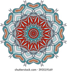 Mandala vector for art, coloring book, zendoodle. Hand drawn round zentangle for coloring book pages, mandala design. Coloring mandala: invitation, t-shirt print, wedding card, scrapbooking and tattoo
