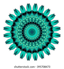 Mandala vector for art, coloring book, zendoodle. Hand drawn round zentangle for coloring book pages, mandala design. Coloring mandala: invitation, t-shirt print, wedding card, scrapbooking and tattoo