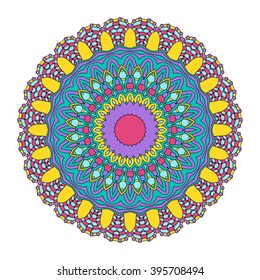 Mandala vector for art, coloring book, zendoodle. Hand drawn round zentangle for coloring book pages, mandala design. Coloring mandala: invitation, t-shirt print, wedding card, scrapbooking and tattoo