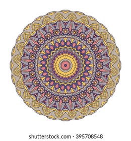 Mandala vector for art, coloring book, zendoodle. Hand drawn round zentangle for coloring book pages, mandala design. Coloring mandala: invitation, t-shirt print, wedding card, scrapbooking and tattoo