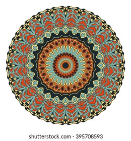 Mandala vector for art, coloring book, zendoodle. Hand drawn round zentangle for coloring book pages, mandala design. Coloring mandala: invitation, t-shirt print, wedding card, scrapbooking and tattoo