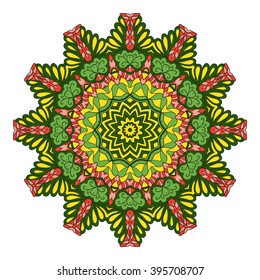 Mandala vector for art, coloring book, zendoodle. Hand drawn round zentangle for coloring book pages, mandala design. Coloring mandala: invitation, t-shirt print, wedding card, scrapbooking and tattoo