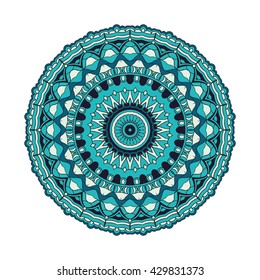 Mandala vector for art, coloring book, zendoodle. Hand drawn round zentangle for coloring book pages, mandala design. Coloring mandala: invitation, t-shirt print, wedding card, scrapbooking and tattoo
