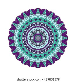 Mandala vector for art, coloring book, zendoodle. Hand drawn round zentangle for coloring book pages, mandala design. Coloring mandala: invitation, t-shirt print, wedding card, scrapbooking and tattoo