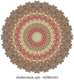 Mandala vector for art, coloring book, zendoodle. Hand drawn round zentangle for coloring book pages, mandala design. Coloring mandala: invitation, t-shirt print, wedding card, scrapbooking and tattoo