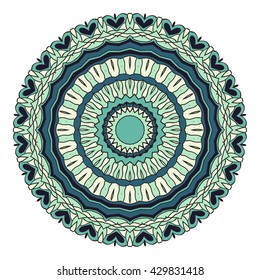 Mandala vector for art, coloring book, zendoodle. Hand drawn round zentangle for coloring book pages, mandala design. Coloring mandala: invitation, t-shirt print, wedding card, scrapbooking and tattoo