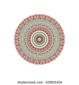 Mandala vector for art, coloring book, zendoodle. Hand drawn round zentangle for coloring book pages, mandala design. Coloring mandala: invitation, t-shirt print, wedding card, scrapbooking and tattoo