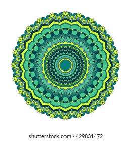 Mandala vector for art, coloring book, zendoodle. Hand drawn round zentangle for coloring book pages, mandala design. Coloring mandala: invitation, t-shirt print, wedding card, scrapbooking and tattoo