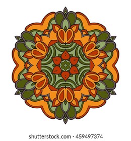 Mandala vector for art, coloring book, zendoodle. Round zentangle for coloring book pages, mandala design. Coloring mandala. round ornament lace pattern 