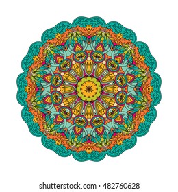 Mandala vector for art, coloring book, zendoodle. Hand drawn round zentangle for coloring book pages. Coloring mandala: invitation, t-shirt print, wedding card, scrapbooking and tattoo