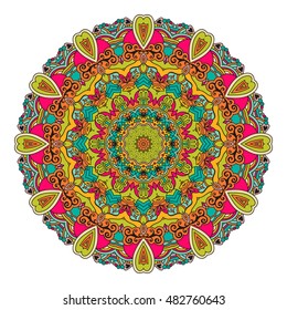 Mandala vector for art, coloring book, zendoodle. Hand drawn round zentangle for coloring book pages, mandala design. Coloring mandala: invitation, t-shirt print, wedding card, scrapbooking and tattoo