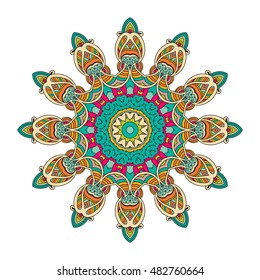 Mandala vector for art, coloring book, zendoodle. Hand drawn round zentangle for coloring book pages. Coloring mandala: invitation, t-shirt print, wedding card, scrapbooking and tattoo