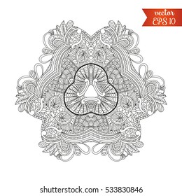 Mandala vector for art, coloring book, zendoodle. Round zentangle for coloring book pages, mandala design. Coloring book template. round ornament lace pattern for your design
